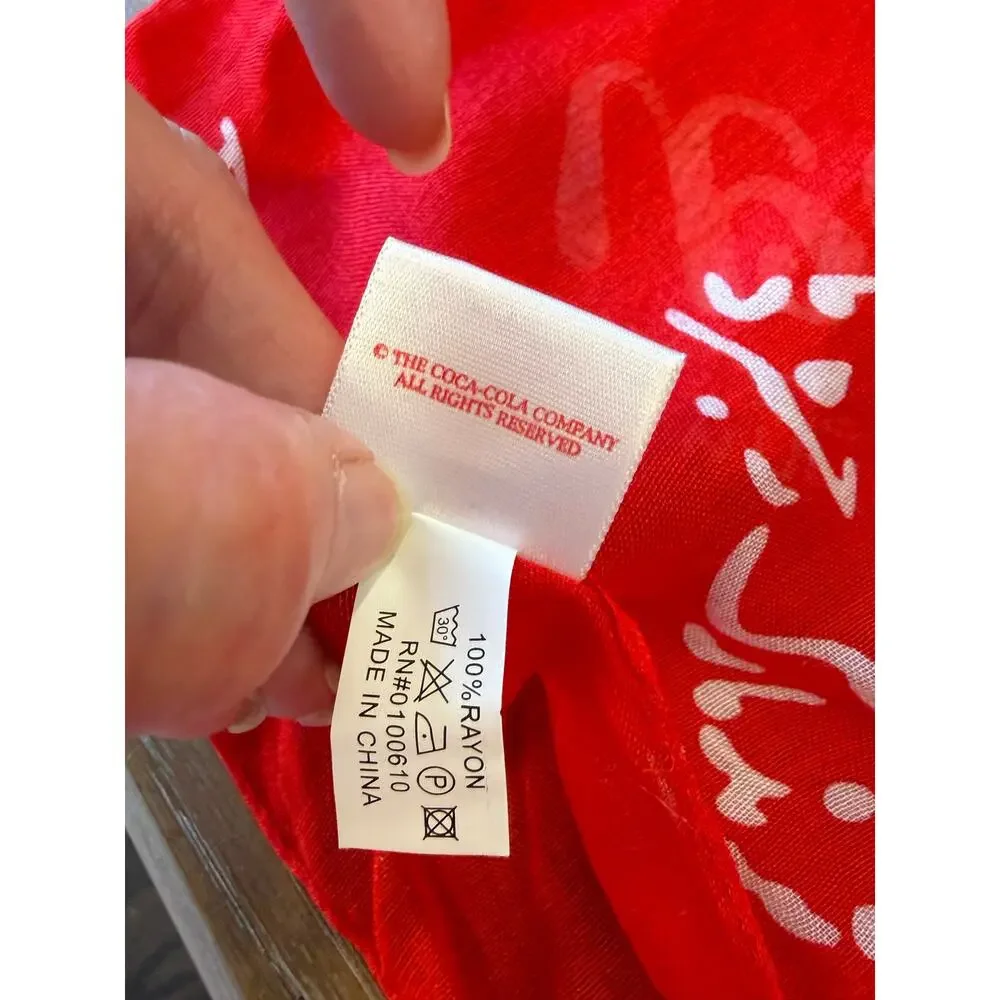 Coca Cola Multiple Languages Infinity Scarf Shawl Red Logo